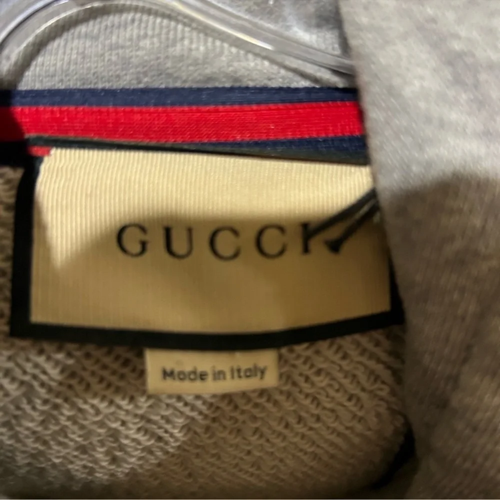 Men’s Gucci interlocking G felted, cotton jersey hoodie size XL made in Italy